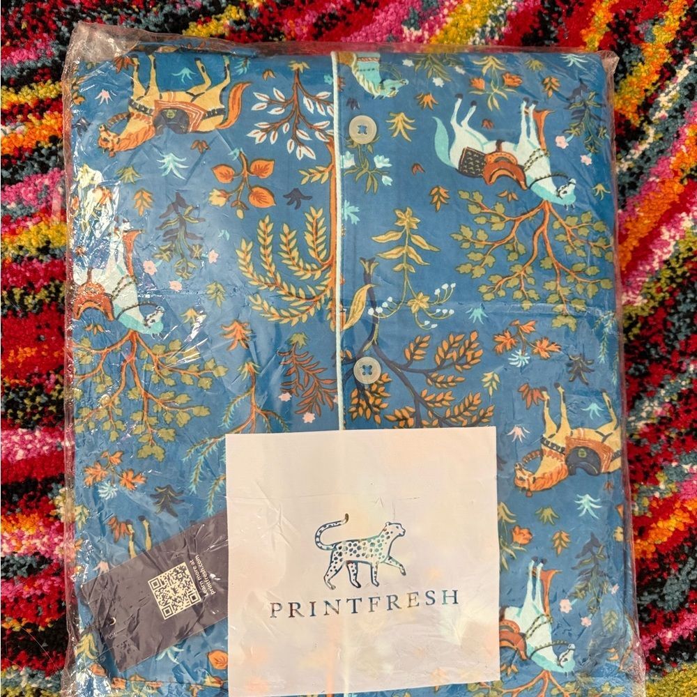 NIP Printfresh Show Pony Steel Blue Cotton 2 piece Pajamas in Women’s XL Tall - Picture 5 of 6